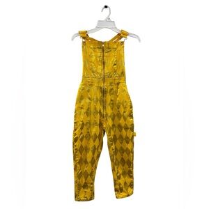 Little Kids Harley Quinn Birds of Prey Gold Overall Jumpsuit Costume Sz XS 22x17